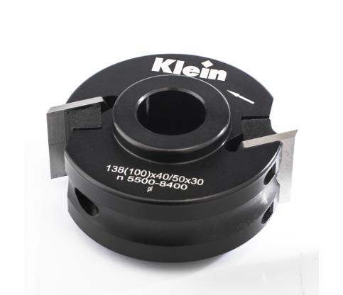 Klein universal profilhoved alu, Ø120x50 mm, til profil 40/50x4 mm, mekanisk fremføring, Z2 (uden afviser)