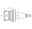 Klein ISO30 spændetangspatron, 2-20 mm ER32, 58x50x57 mm, højre (antræksbolt T118.891.R)