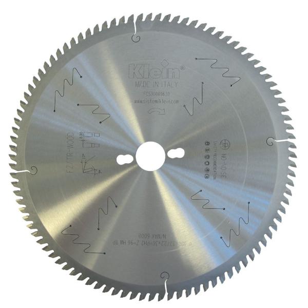 Klein støjsvag formatsavklinge HM 300 mm - snitbredde 3,2 mm, centerhul 35 mm, Z96, 10°, FZ/TR