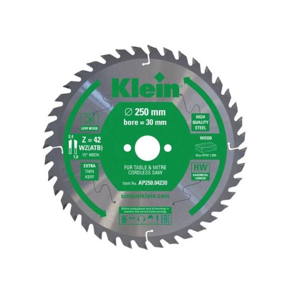 Klein støysvak tynnsnitt sagblad HM 136 mm - skjærebredde 1,5 mm, senterhull 20/16 mm, Z24, 20°, WZ