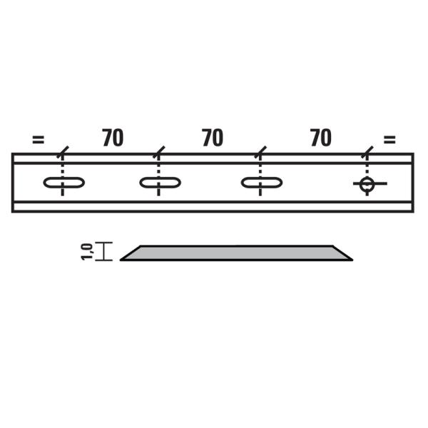 Esta vendeskjær HSS for Felder 310x18,5x1,0 mm, 3 hull/1 spor, senteravstand 70 mm