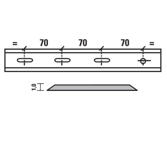 Esta vendeskjær HSS for Felder 310x18,5x1,0 mm, 3 hull/1 spor, senteravstand 70 mm