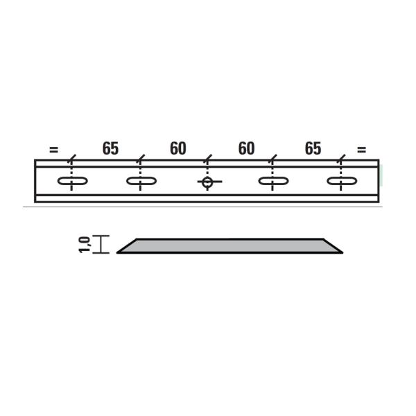 Esta vendeskjær HSS for Hammer 310x18,5x1,0 mm, 4 hull/1 spor, senteravstand 65-60-65-60 mm