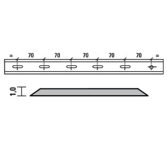 Esta vendeskjær HSS for hammer 410x18,5x1,0 mm, 5 hull/1 spor, senteravstand 70 mm