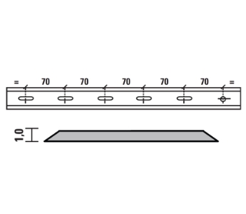 Esta vendeskjær HSS for hammer 410x18,5x1,0 mm, 5 hull/1 spor, senteravstand 70 mm