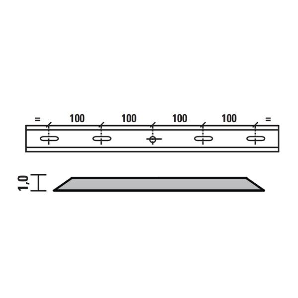 Esta vendeskjær HSS for Felder 410x18,5x1,0 mm, 4 hull/1 spor, senteravstand 100 mm