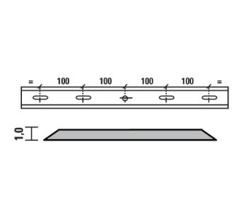 Esta vendeskjær HSS for Felder 410x18,5x1,0 mm, 4 hull/1 spor, senteravstand 100 mm