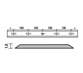 Esta vendeskjær HSS for Felder 410x18,5x1,0 mm, 4 hull/1 spor, senteravstand 100 mm