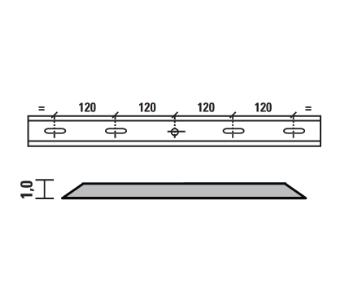 Esta vendeskjær HSS for Felder 510x18,5x1,0 mm, 4 hull/1 spor, senteravstand 120 mm