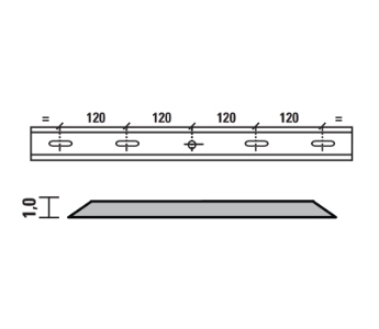 Esta vendeskjær HSS for Felder 510x18,5x1,0 mm, 4 hull/1 spor, senteravstand 120 mm