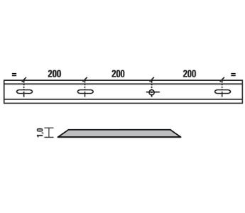 Esta standard vendeskjær HSS 630x18,5x1,0 mm, 1 hull/3 spor, senteravstand 100 mm