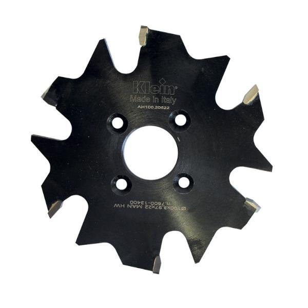 Klein notsagblad HM for Lamello-kjeks 100 mm - skjærebredde 3,96 mm, senterhull 22 mm, Z2+4 neg, WZ