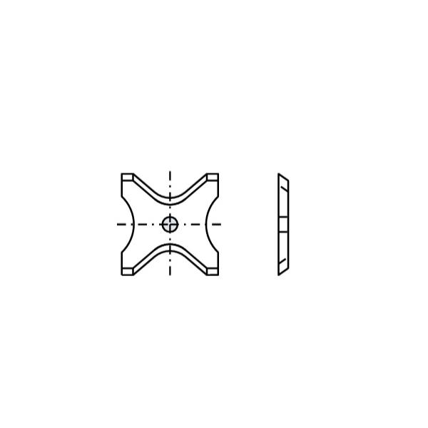 Radieskjær HM 26x24x2,0 mm, radius 12
