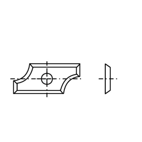 Radiusskær HM 19,5x9x1,5 mm, radius 3, Ø3,0 mm