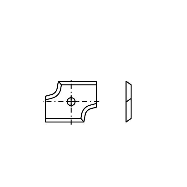 Radieskjær HM 20x16x2,0 mm, radius 3, Ø3 mm, høyre