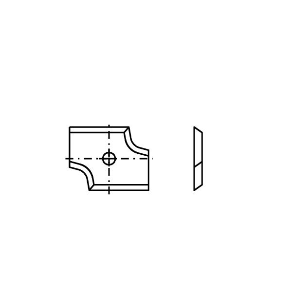 Radieskjær HM 20x16x2,0 mm, radius 3, Ø3 mm, venstre