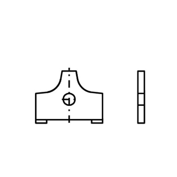 Radiusskær 20x11,5x4,5 mm, radius 1,5, Ø4,5 mm
