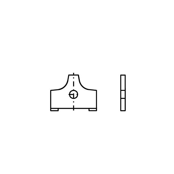 Radieskjær 20x11,5x4,5 mm, radius 2,5, Ø4,5 mm