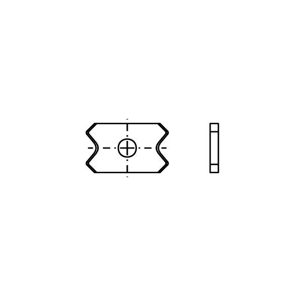 Radieskjær HM 20x12x2 mm, radius 1, Ø4,0 mm, 15° udløb