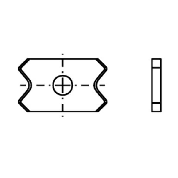 Radiusskær HM 20x12x2 mm, radius 3, Ø4,0 mm, 15° udløb