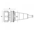 Klein ISO30 spændetangspatron, 3-25 mm OZ25, 71x60x49 mm, med leje, højre/venstre (antræksbolt T118.790.R)