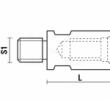 Klein adapter/forlænger M10x1,5 - M12x1, længde 25 mm
