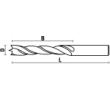 Klein spiralbor HSS m/dyvelspids og dobbelt rygføring Ø6,5x65x105 mm, Z2