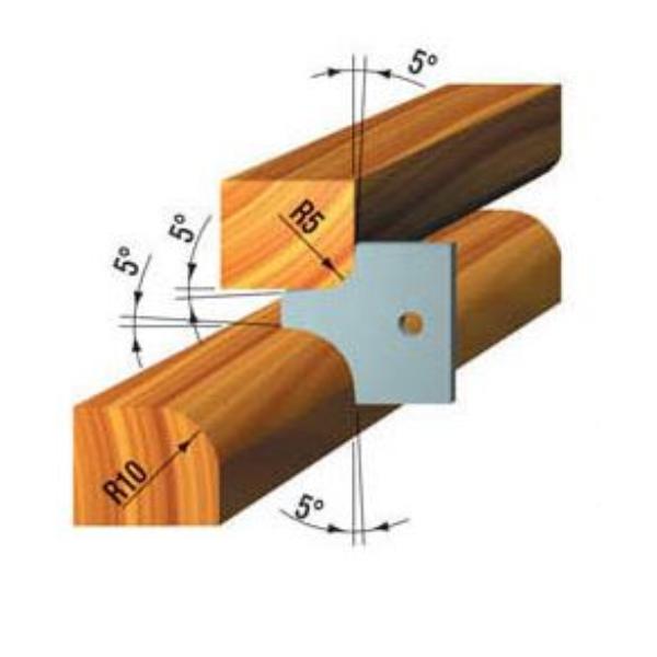 Klein radius/fas platte, R5/10, top til multiradius fræser TML