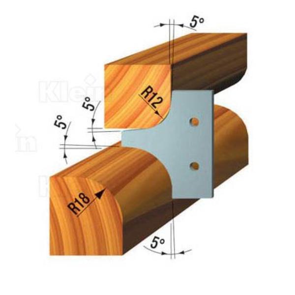 Klein radius/fas platte, R12/18, top til multiradius fræser TML