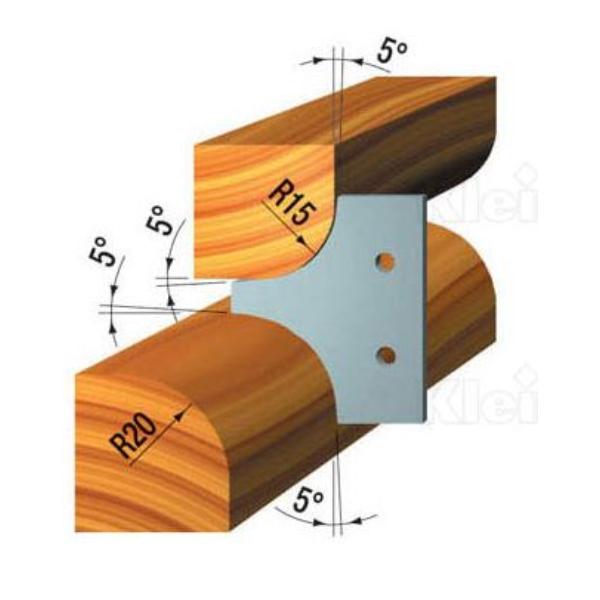 Klein radius/fas platte, R15/20, top til multiradius fræser TML