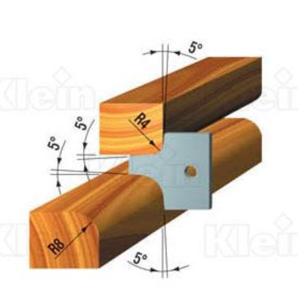 Klein radius/fas platte, R4/8, top til multiradius fræser TML