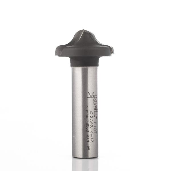 Klein profilfræser (kurveprofil) HM radius 6, Ø27x12x57 mm, S12, Z2