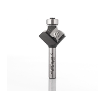 Klein kombinert radius-/fasfres HM m/vendeplate, lager, 45°/radius 3, Ø27,3x5,7x59 mm, S8, Z2