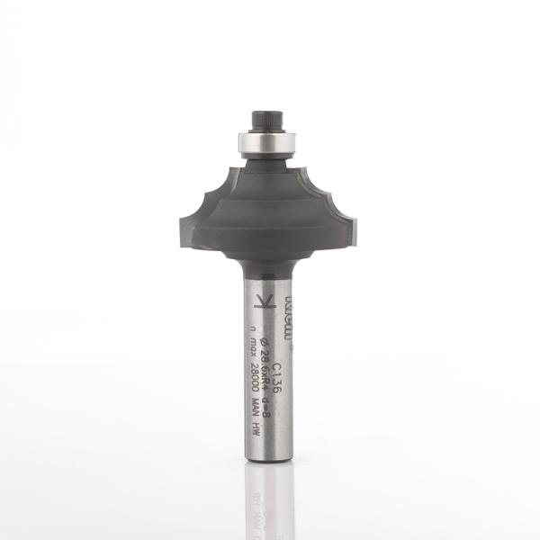 Klein profilfres (dobbel avrunding) m/lite kulelager, radius 5,5, Ø35x18x60 mm, S6, Z2