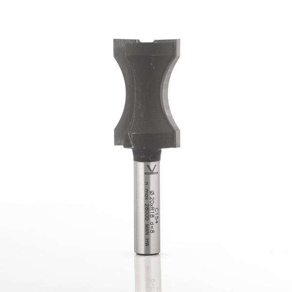 Klein profilfres (halvstiver) HM, radius 18, Ø20,2x32x62,6 mm, S6, Z2