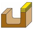 Klein hulkehlfræser (flad bund) HM m/leje øverst, radius 3,2, Ø12,7x13x54 mm, S6, Z2