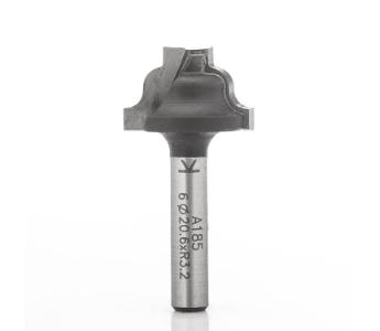 Klein profilfræser (dobbelt kurve) HM radius 3,2, Ø21/8x13x42 mm, S6,