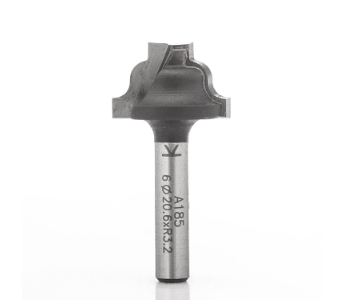 Klein profilfræser (dobbelt kurve) HM radius 3,2, Ø21/8x13x42 mm, S6,