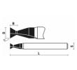 Klein vindstop overfræserbor HM, 25°, Ø5,1x4x60 mm, S6,4(1/4), Z2