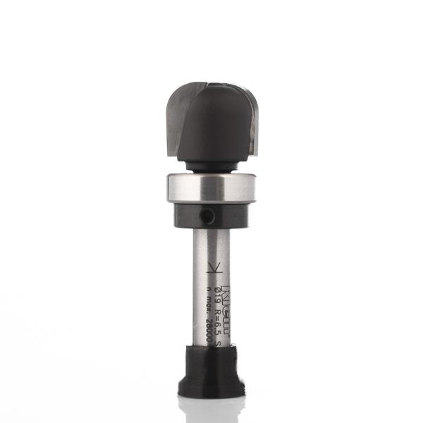 Klein hulkehlfræser (flad bund) HM m/leje øverst, radius 6,4, Ø19x16x67 mm, S8, Z2