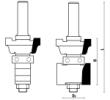 Klein profilfræsersæt til vinduessprosser HM m/leje, Ø35/22x47x96 mm, S8, Z2