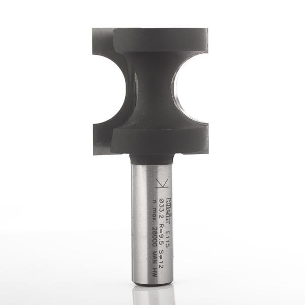 Klein halvstavfres HM radius 5, Ø22x19x57 mm, S12, Z2