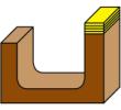 Klein hulkehlfræser (flad bund) HM m/leje øverst, radius 6,4, Ø28,6x16x67 mm, S12, Z2