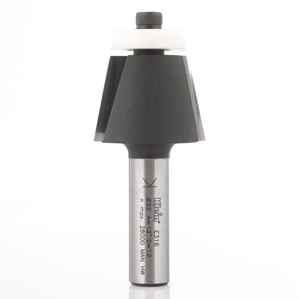 Klein fasfræser HM m/leje, til corian, 12°, Ø32x25x81 mm, S12, Z2