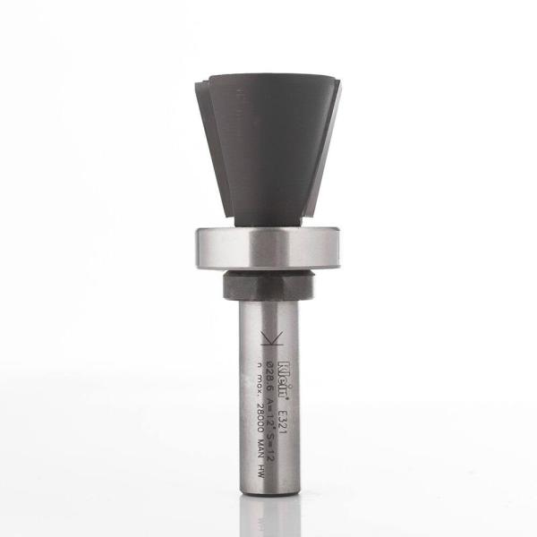 Klein profilfres HM m/kulelager overside, for corian, 12°, Ø28,6x26x79 mm, S12, Z2