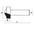 Klein bordkantsfræser HM m/leje, til corian, Ø25,4x13x54 mm, S12, Z2