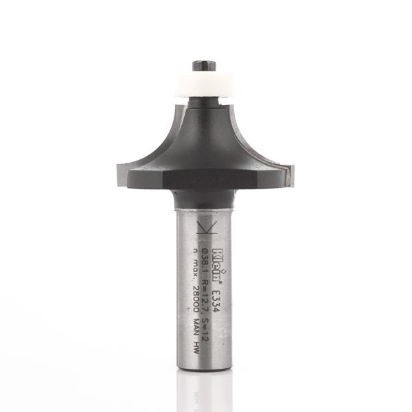 Klein rundingsfræser HM m/leje, til corian, radius 8, Ø28,6x13,5x61 mm, S12, Z2