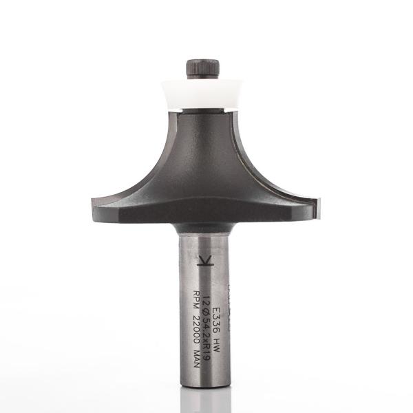 Klein rundingsfræser HM m/afrundet leje, til corian, radius 13, Ø41/16x19x68 mm, S12, Z2
