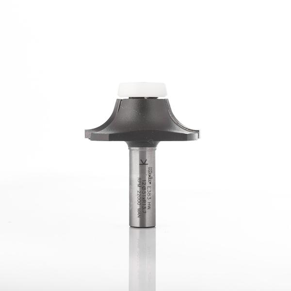 Klein rundingsfræser HM, m/leje, 17°, til corian, radius 12,7, Ø51x17,5/13,5x63,5 mm, S12, Z2