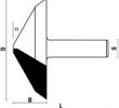 Klein panelprofilfræser HM, 30°, Ø28,6x13x70 mm, S12,7 (1/2), Z2